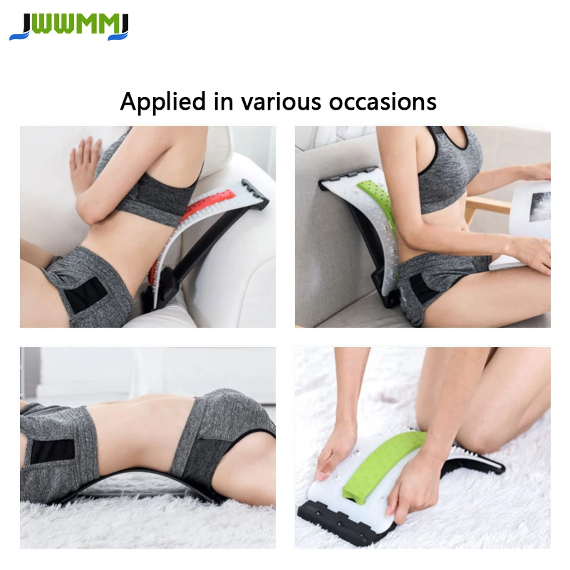 1Set Back Stretcher Lumbar Support Device for Posture Corrector Herniated Disc Scoliosis Sciatica Lower and Upper Back Stretcher