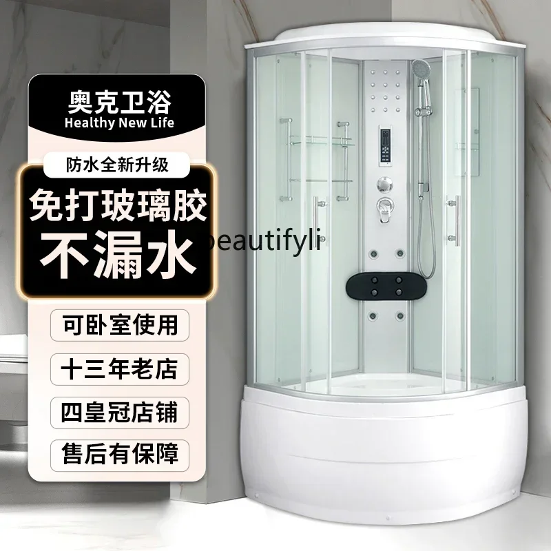 cqyShower room bathroom glass partition toilet dry and wet separation household bath room bath