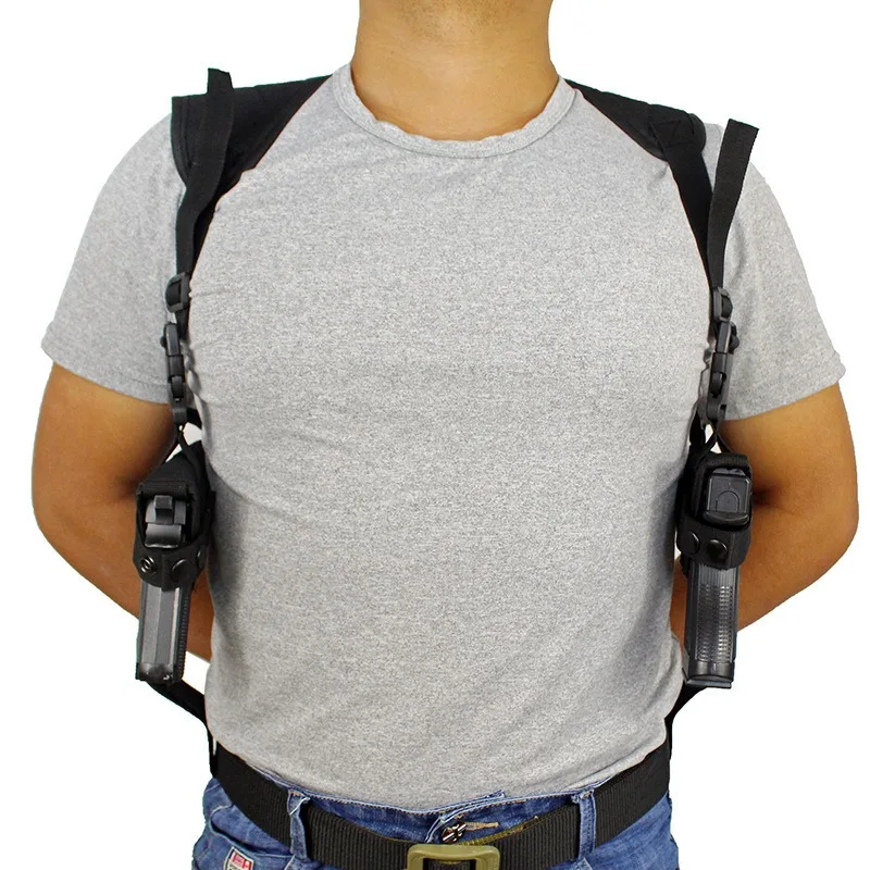 Outdoor Tactical Shoulder Underarm Gun Holster Universal Concealed Carry Gun Pouch Dual Pistol Shoulder Bag