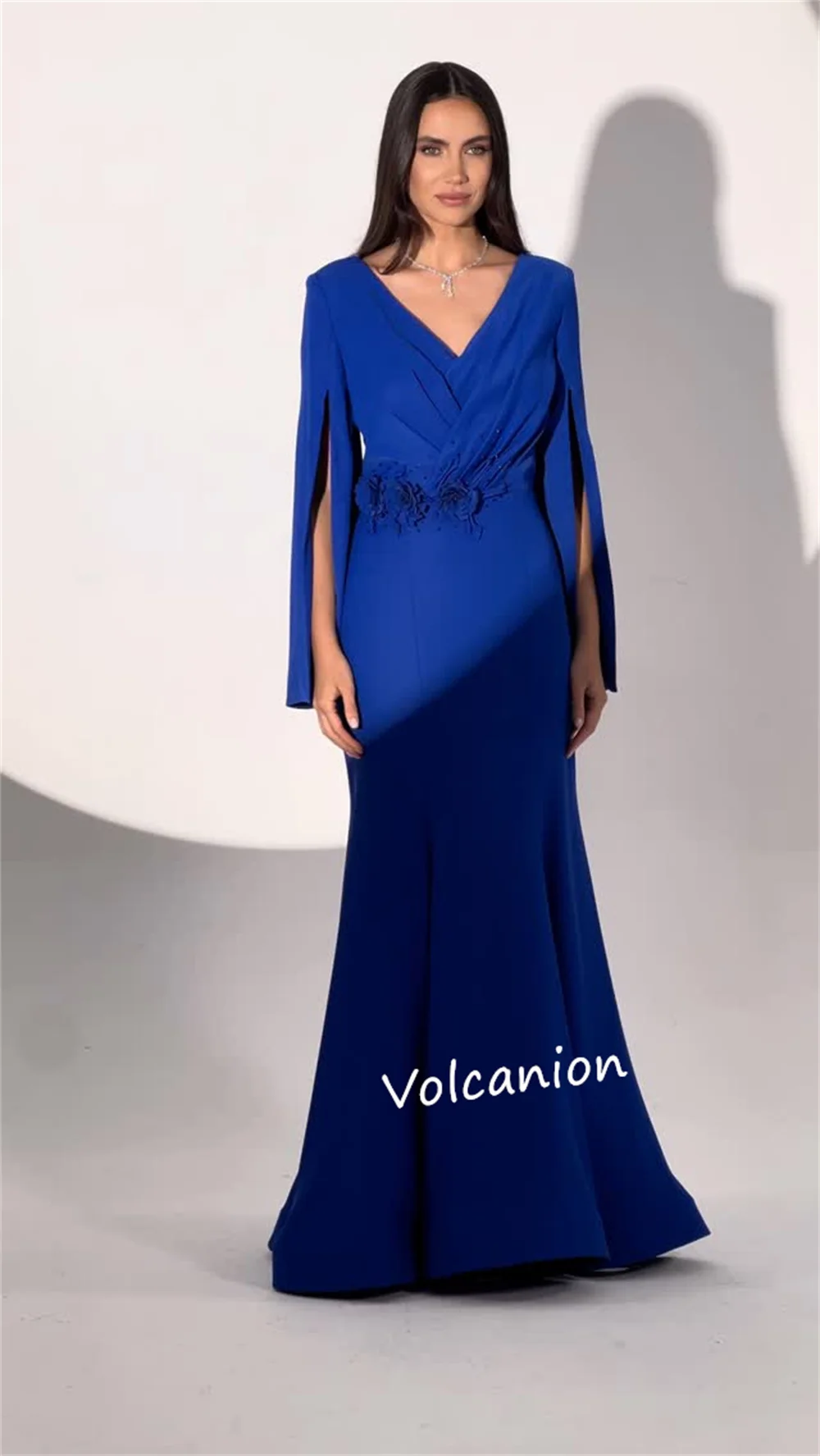 Customized Jersey Applique Beading V-neck Trumpet Long Dresses Bespoke Occasion Elegant Classic Sizes Available Party