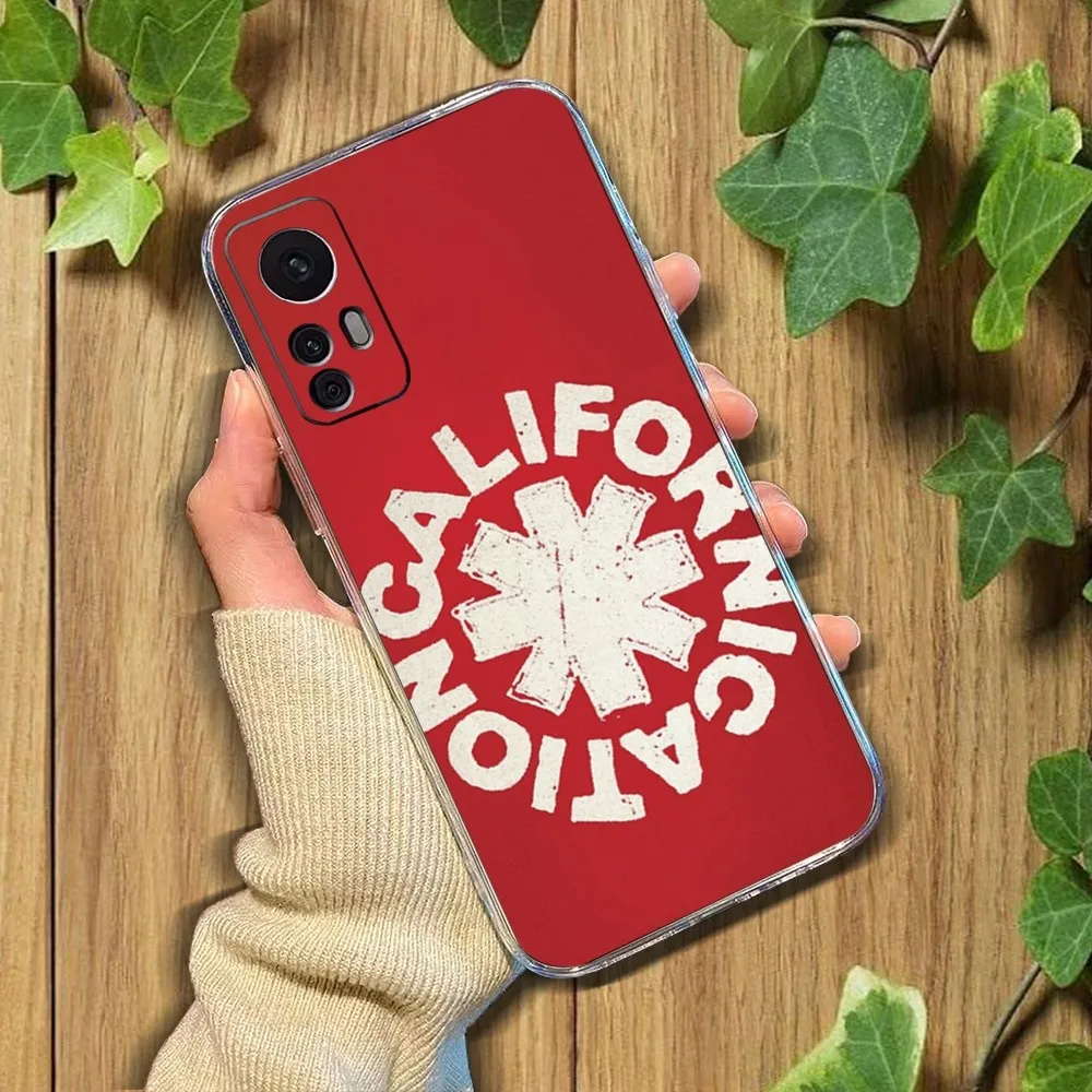 R_Red-Hot-Chili-P peppers-Los-Angeles Phone Case For Xiaomi 11 Redmi Note 5G 8T 9A 9 10T Note8Pro Note12SUltra Transparent Case