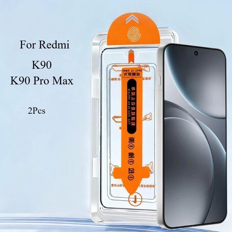 2 Stück für Redmi K90 Pro Max Displayschutzfolie für Redmi K90, gehärtetes Panzerglas, einfache Installation, automatischer Staub