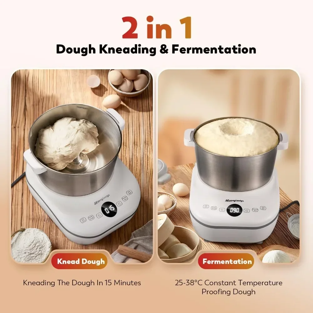 rment Function, 200W Dough Kneading Machine with 304 Stainless Steel Bowl, Low Noise Operation