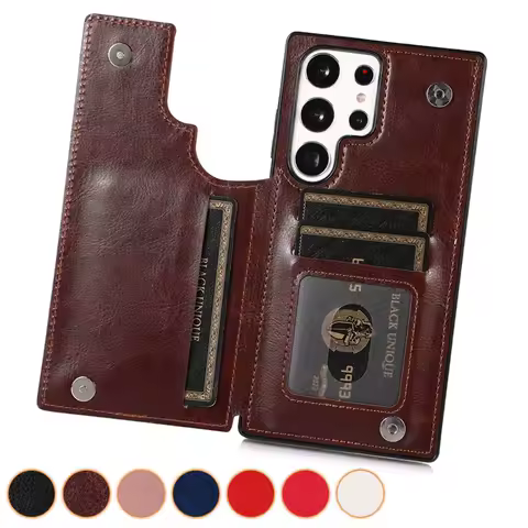 Wallet Back Cover Leather Case For Samsung Galaxy S23 Ultra S22 S21 Plus S20 FE S10 A04s A12 A13 A33 A50 A51 A52 A53 A71 A72 A73