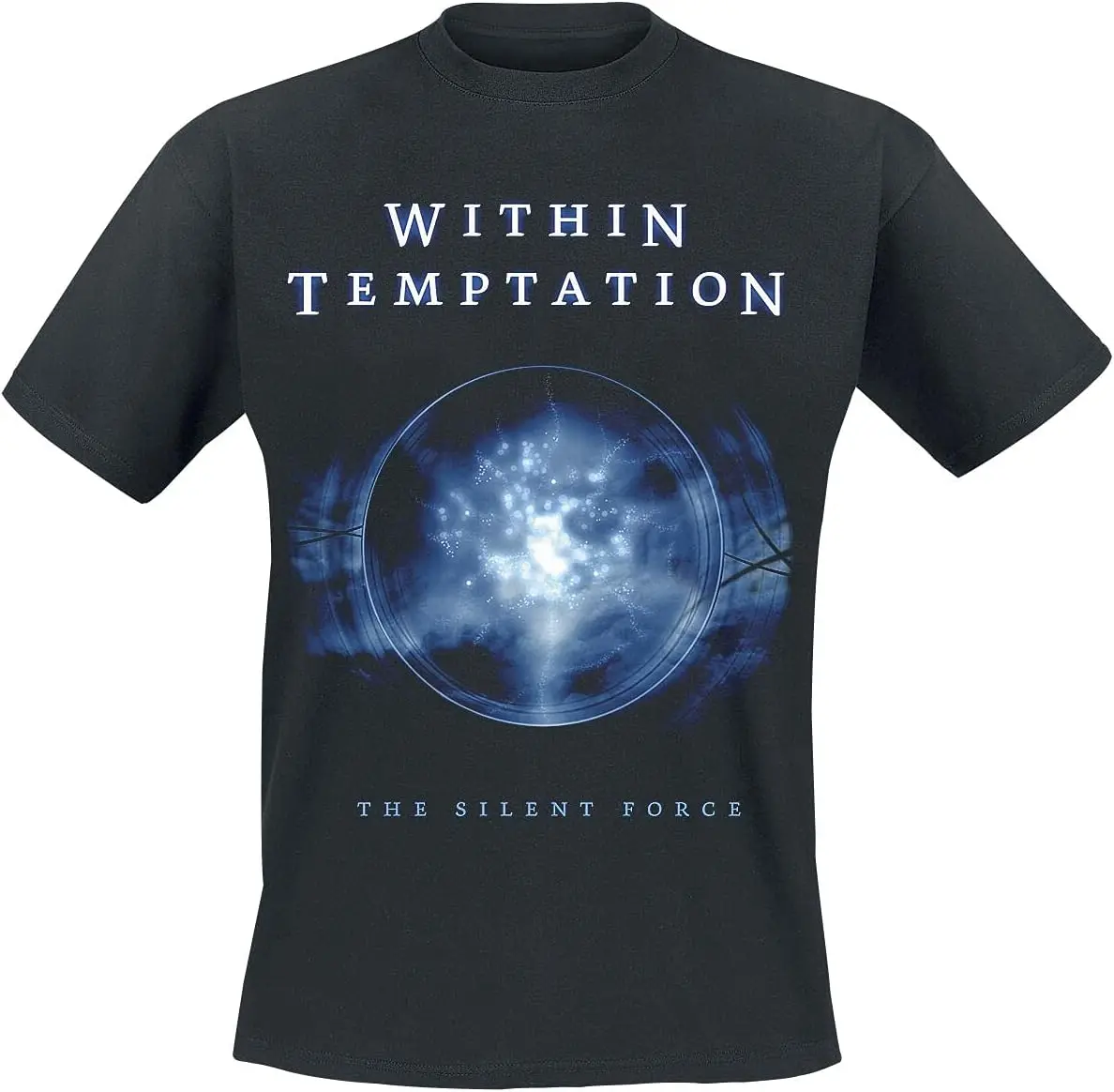 Within Temptation Men's Silent Force Tracks (Back Print) Slim Fit T-Shirt Medium Black