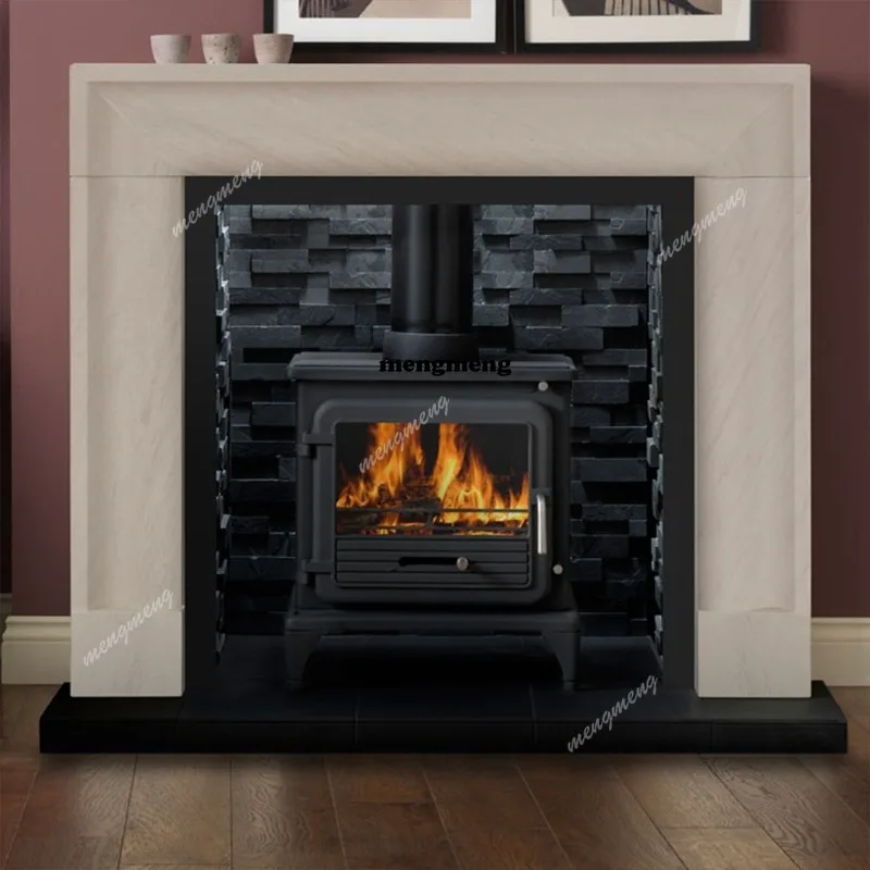 Marble Fireplace Designer Villa Living Room Household White Stone Fireplace Rack Decorative Cabinet