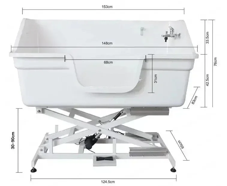 Aeolus 1.5m Fiberglass electric lifting Big Dog Grooming Tub Banera Para Perros vasca da bagno per cani banheira de cachorro