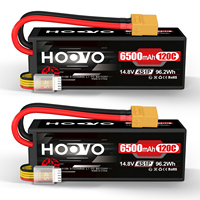 HOOVO 4S Lipo Battery 14.8V 6500mAh 120C RC Battery Hardcase  with XT90 Plug for RC Buggy Truggy Boat Racing Drone FPV Hobby