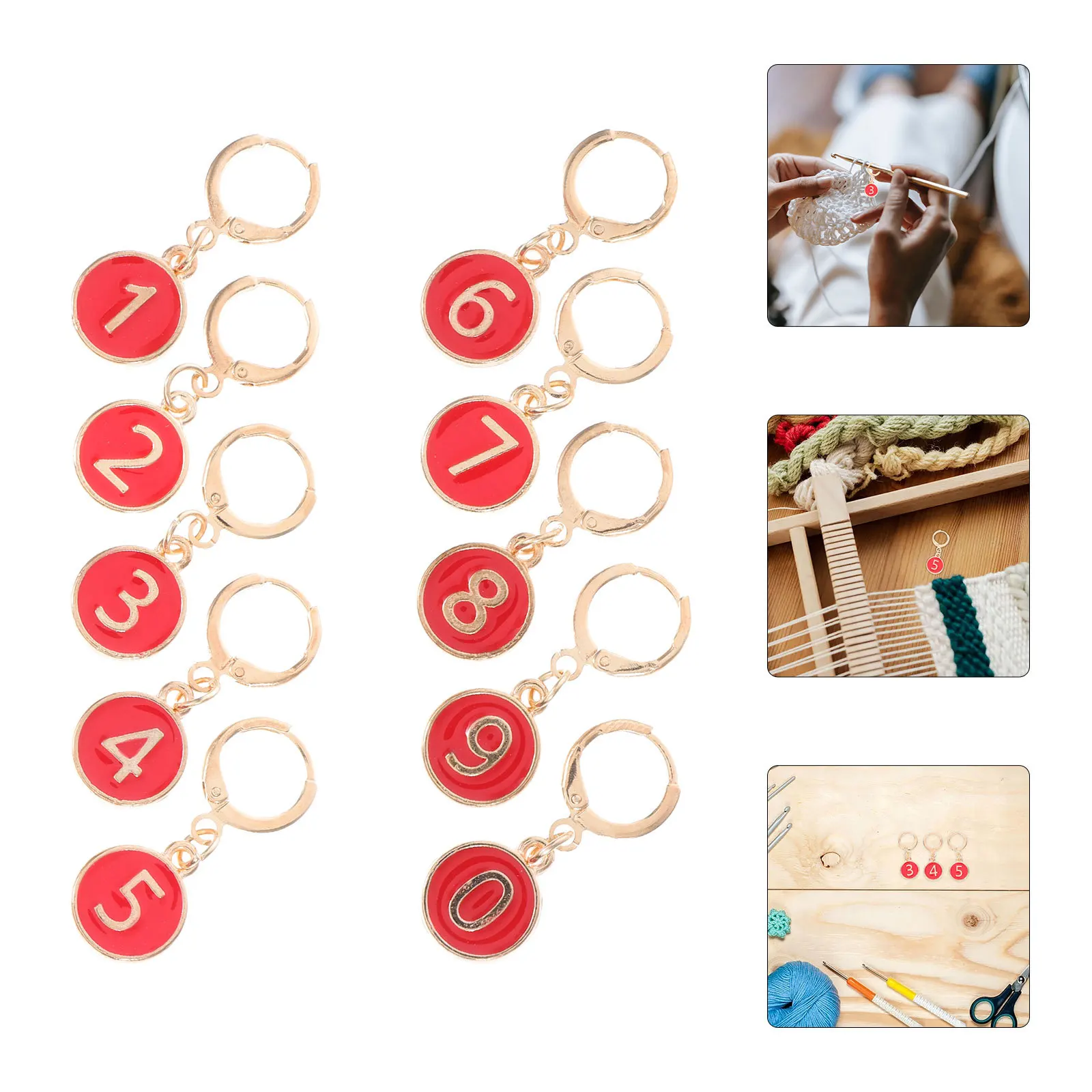 

Recorder Knitting Stitch Counter Alloy Holder Rings Row Round Markers Circular Metal