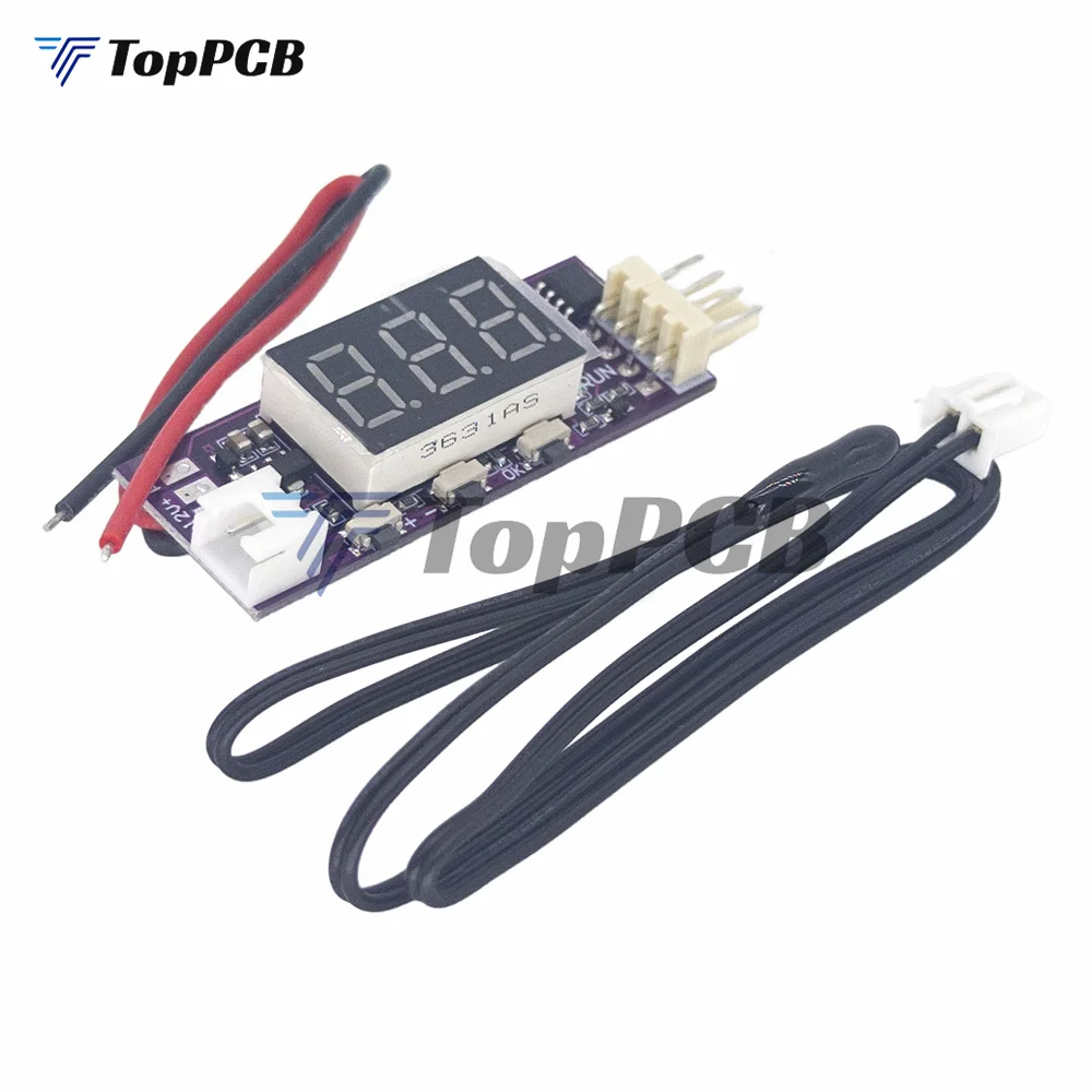 DC12V PWM Fan Temperature Control Governor Small 4 Wire Temperature Speed Digital Display Supports 3A Internal Fan Shutdown