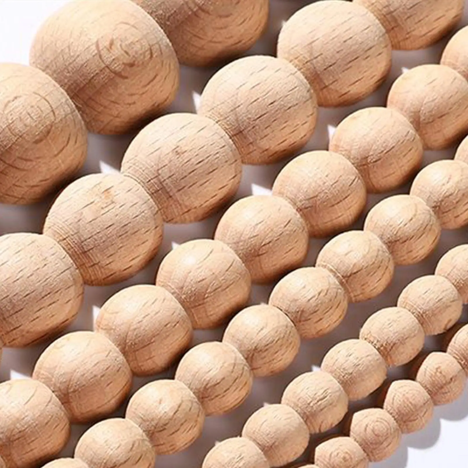 Wood Trim Molding Ball 10Pcs/set 3D Beads Wooden Molding Beads DIY Handmade Accessories for Cabinet Window Shelf
