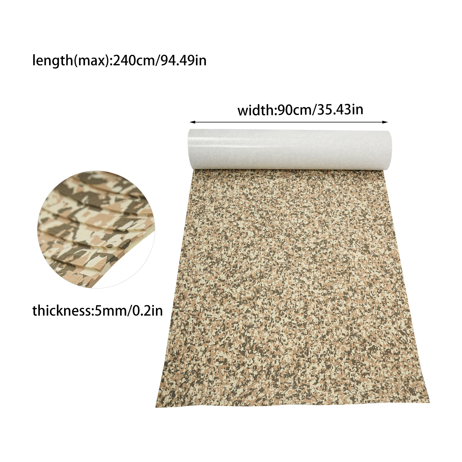 

EVA Foam Boat Flooring 240x90cm Marine EVA Anti-Slip Mat Yellow Camouflage Stripe Deck Mat Waterproof Non-Deformable for Boat