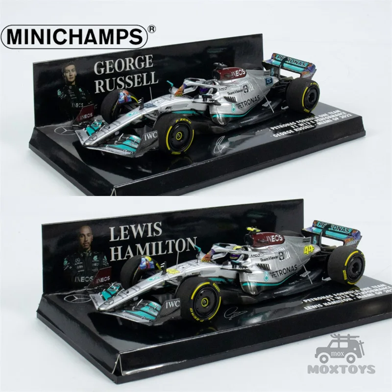 MINICHAMPS 1:43 MB PETRONAS F1 W13 TEAM #44 L.HAMILTON / #63 GEORGE RUSSELL MIAMI Resin Model Car