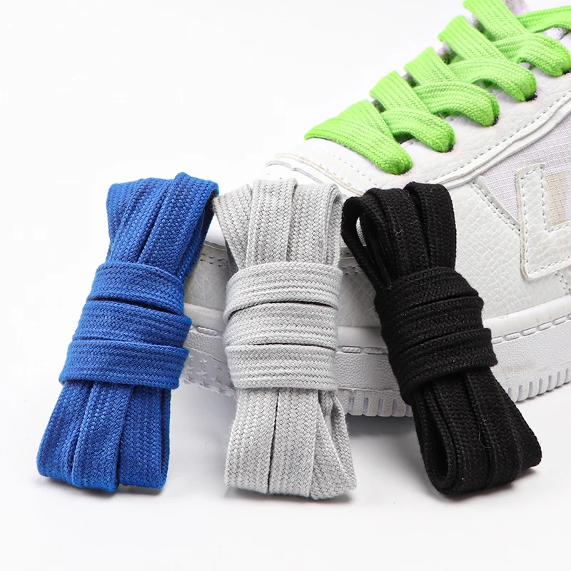 1 Pair Flat Shoelaces for Sneakers Rugged Wear-resistant Classic Canvas Sports Shoe Laces Women Men Shoelace Solid Double Cotton