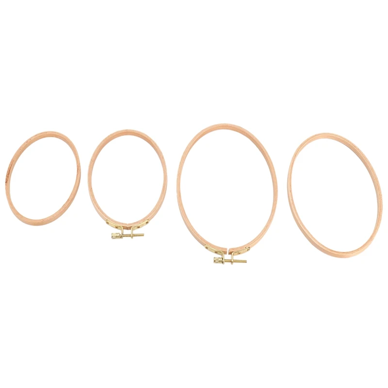 2 Pieces Oval Embroidery Hoops Include 1 Piece 8.3 X 5.4 Inch And 1 Piece 6.3 X 4.1 Inch Cross Stitch Hoops Ring For Art Craft H