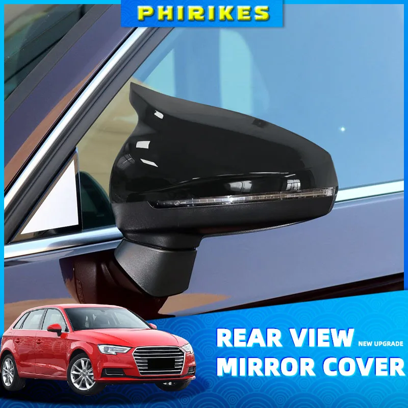 

For Audi A3 8V S3 RS3 2014 2014-2020 Replacement Side Wing Mirror Covers Caps Carbon Look 2015 2016 2018 2013 2014 2019