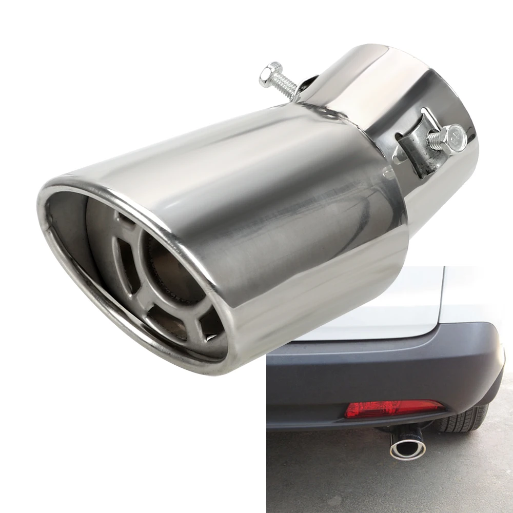 Round Car Exhaust Tail Pipe Car Exhaust Muffler 1PCS Universal Car Accessories Tail Muffler Stainless Steel