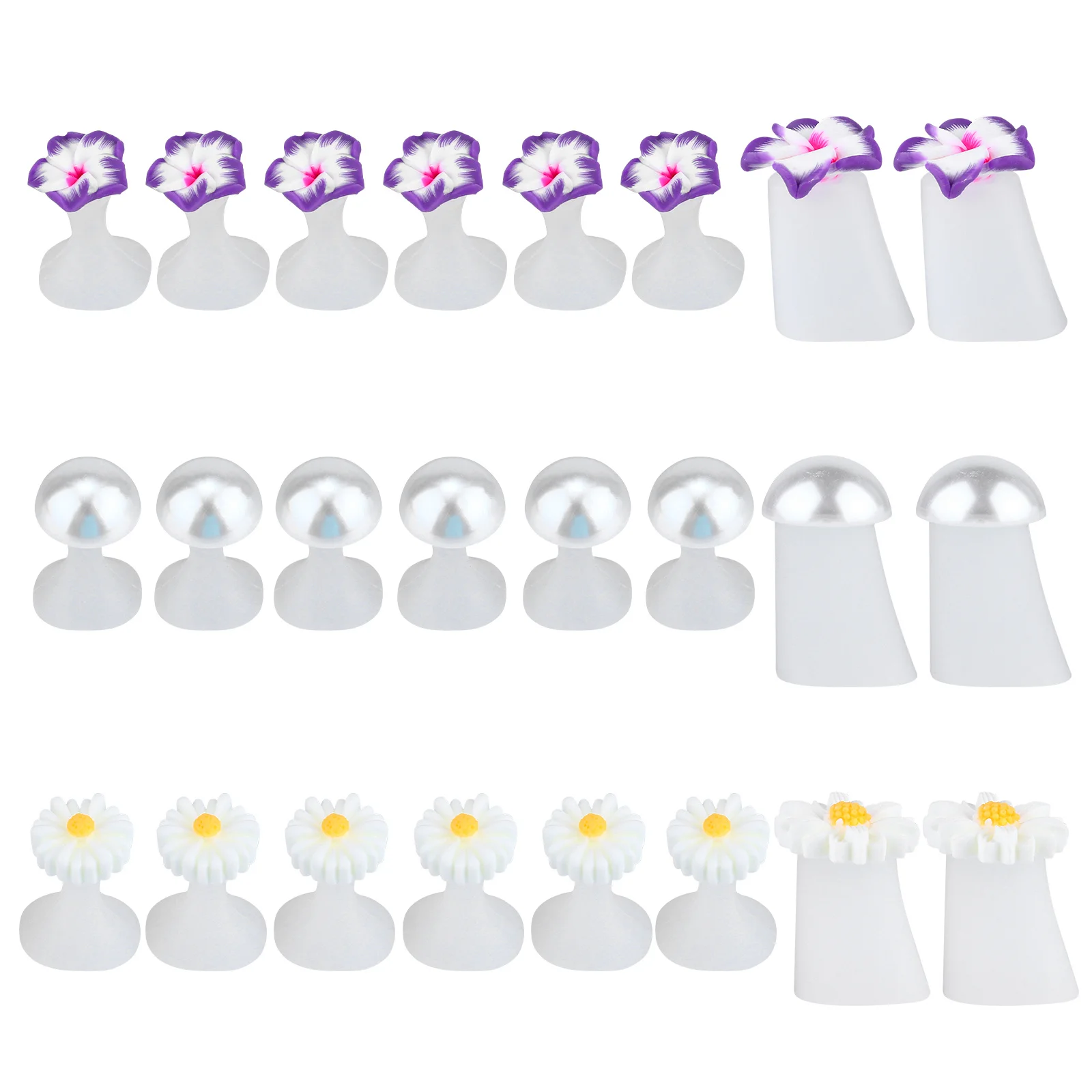 

24pcs Toe Separators Silicone Pedicure Tool For Nail Art Protection Reusable Flower Pearl Bauhinia Daisy Feet Spacer