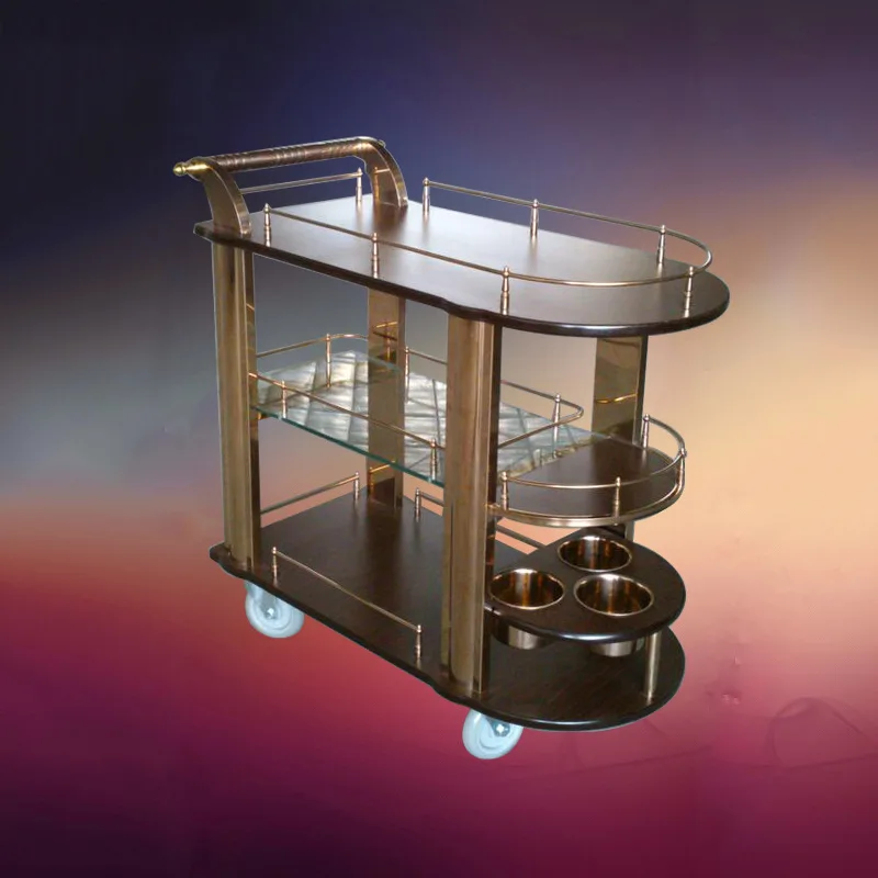 Mass supply of stainless steel titanium and other hotel supplies wine trucks, Haotian hotel service wine trucks