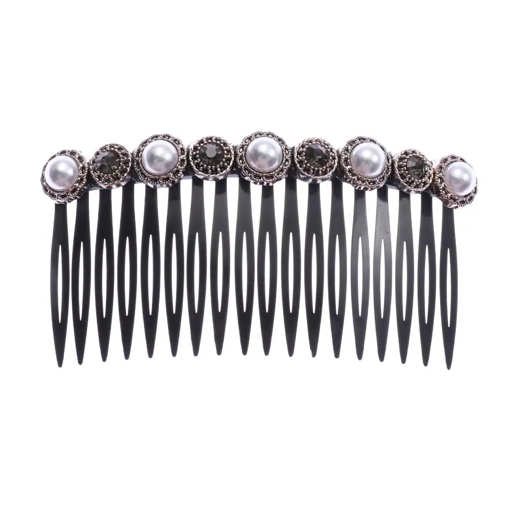 20 Teeth Pearl Flower Hairband Hair Accessories Hair Clip Bangs Hairpins Rhinestone Buttons Inserted Hair Comb