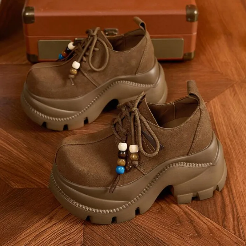 

2026 Luxury Womens Spring and Autumn Sneakers New Style Interior Height Increasing Women Shoes Soft Bottom Versatile Le Fu Shoes