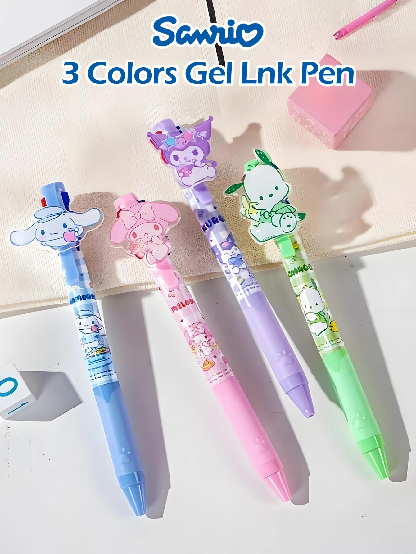Sanrio Nero 0.5mm Asciugatura Velocità Penna Liscia Penna Neutra Cartoon Melody Kuromi Carino Press Pen Ins ragazza Learning e Office Supplie