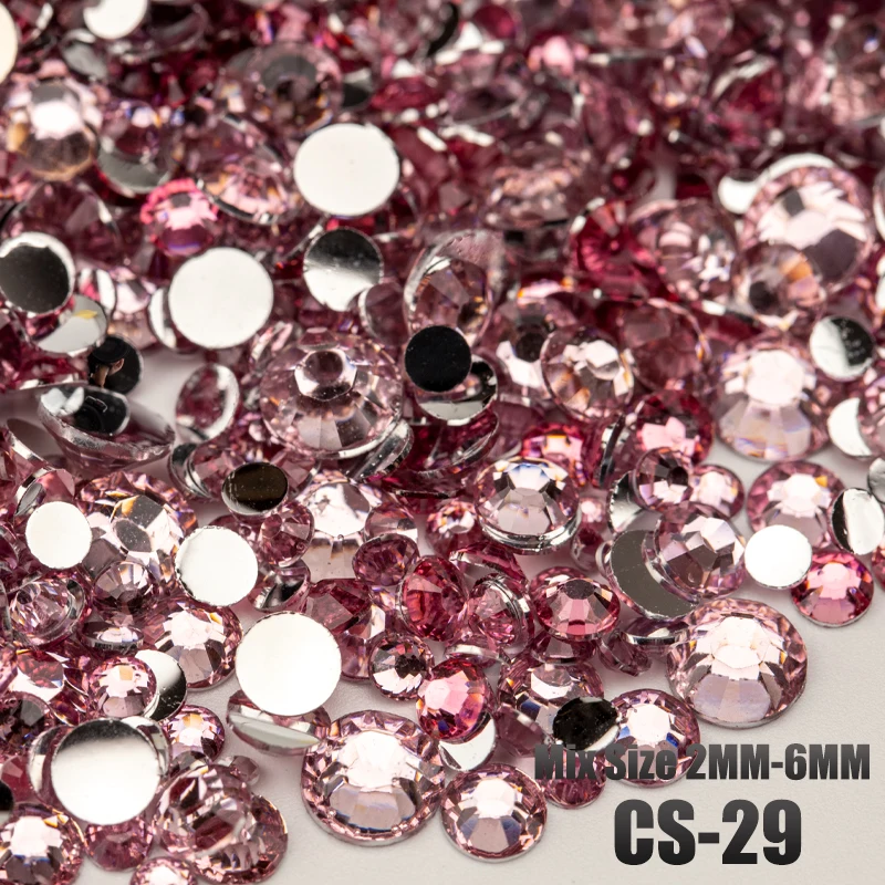 VDD 30/100g Gemischte Größen 2-6mm Harz-Strass-Kristall-Flachsteine aus Kunststoff Großhandel DIY Nagelzubehör Kunsthandwerk Dekoration – Detail 33