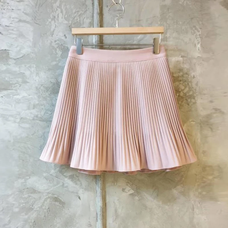 

Korobov Spring New Women Skirts Vintage Elegant Hit Solid Color Pleated Skirt Y2k Faldas Mujer Korean Fashion Sweet A-Line Skirt