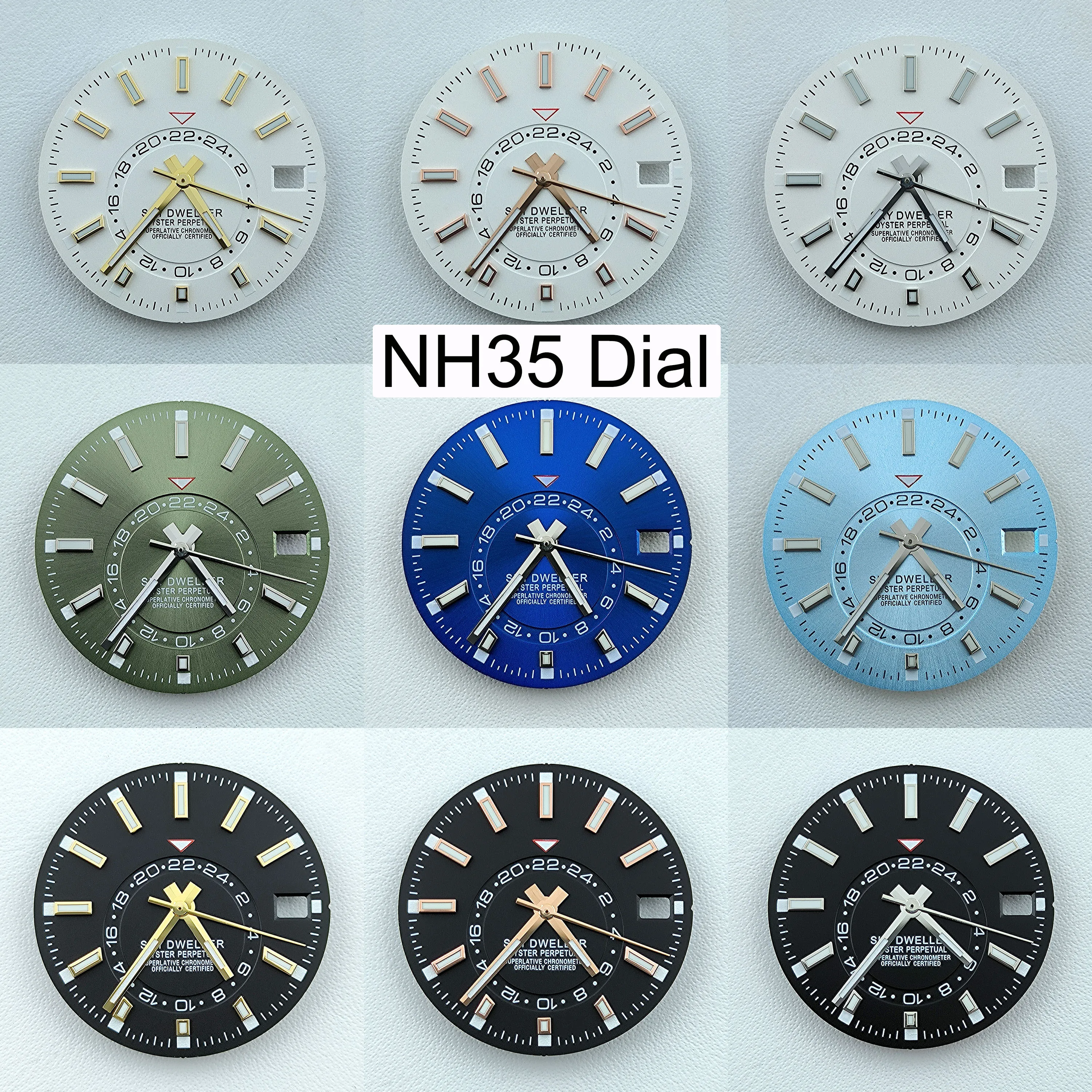 

NH35 Dial Watch Dial Men's Watch No Logo Dial Green Luminous 28.5mm Dial Fit NH35 NH36 Movement Watch Accessories