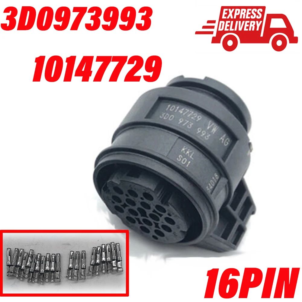 10147729 High Quality NEW16 PIN SOCKET CONNECTOR PLUG WITH WIRE PIGTAIL 3D0973993 FOR VW AUDI SEAT SKODA