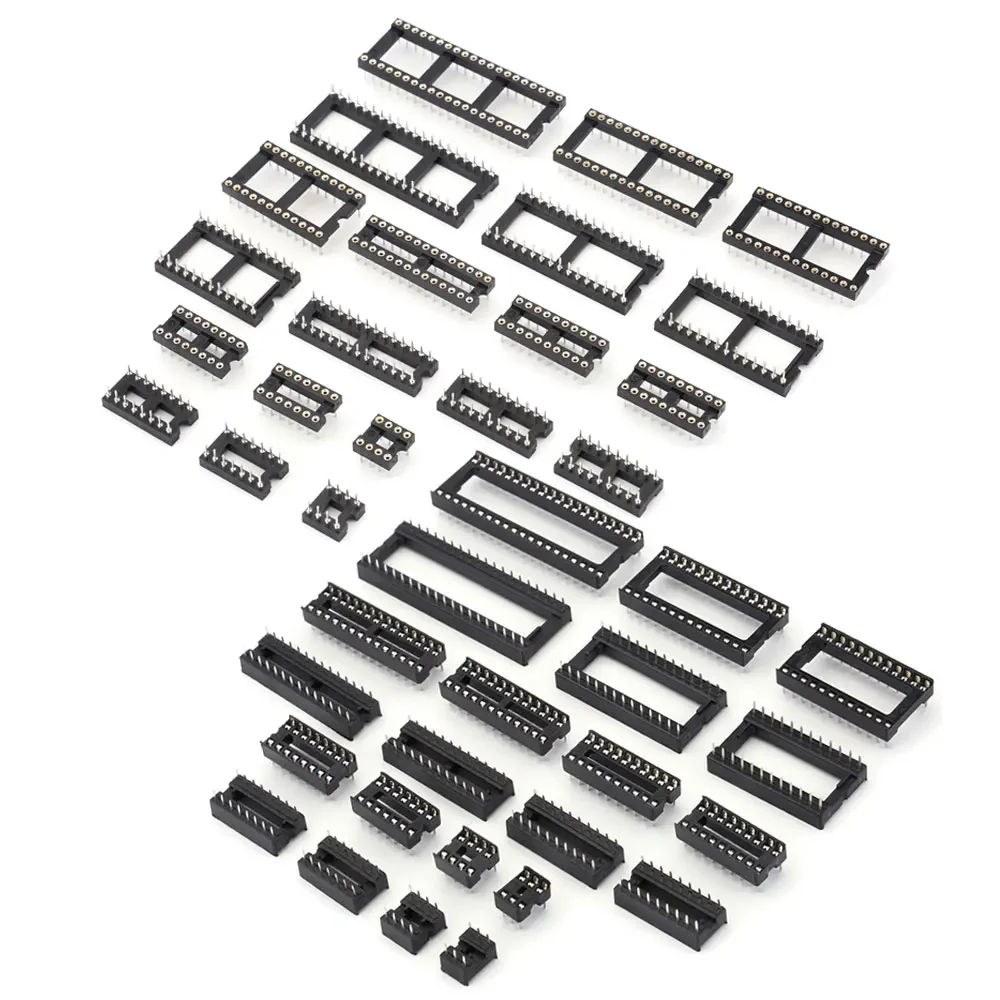 Round Square Hole IC socket Connector DIP6P 8 14 16 18 20 24 28 32 40PIN IC sockets Adaptor Solder Integrated Circuits Sockets