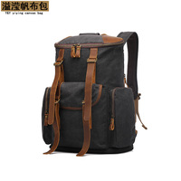Shoulder men's and women's outdoor sports backpack travel bag waxed canvas water-proof storage computer bag fashionable simple v