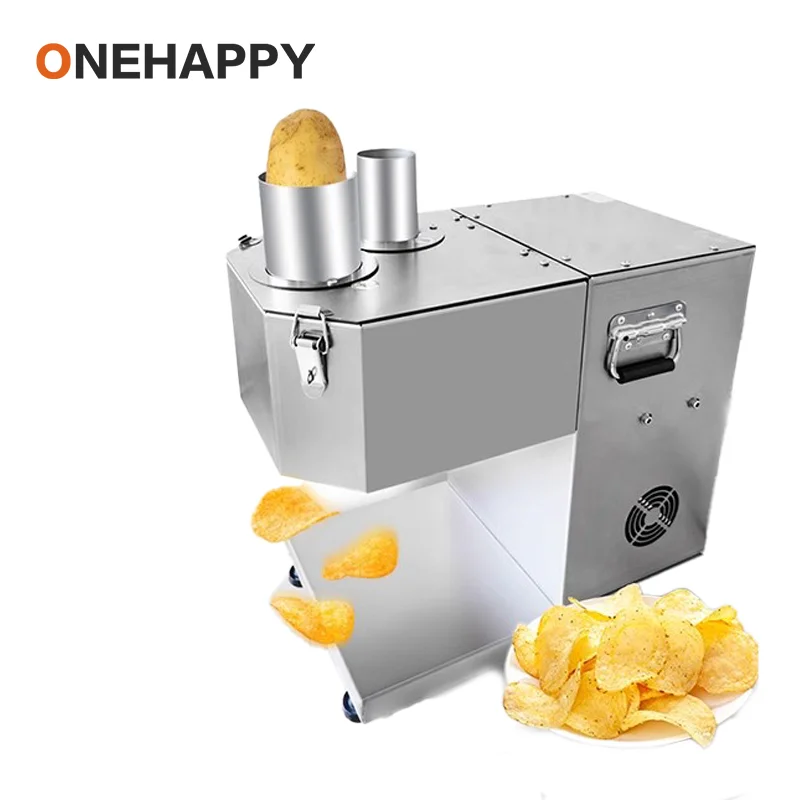 

1250W Commercial Vegetable Slicer Machine, Electric Auto Cutter for Potato/Carrot/Fruit with Stainless Steel Blade
