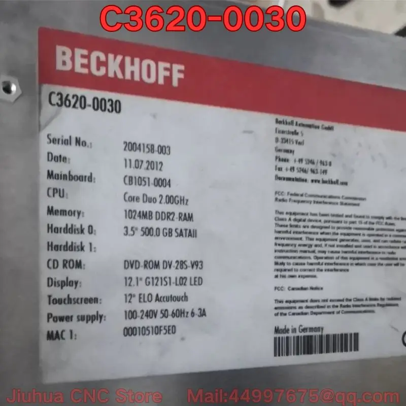 Second-hand C3620-0030 Functional test of touch screen industrial control all-in-one machine Latest prices for August 2026