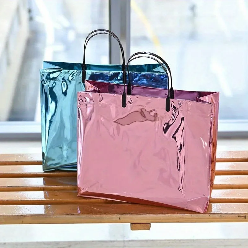 1/3/5PCS Sacs cadeaux en PVC laser imperméables, sacs de shopping, anniversaires, mariages, Noël, Saint-Valentin, emballage cadeau