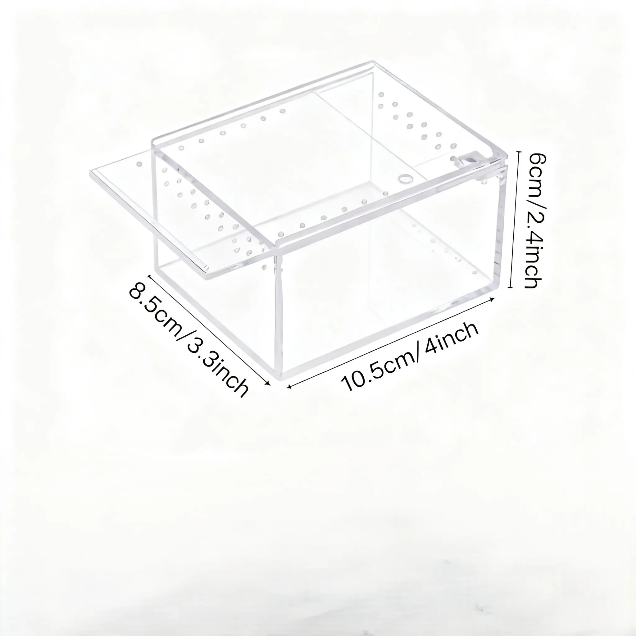 360 Degree Acrylic Larva Breeding Box With Sliding Lid And Magnetic Closure For Housing Small Climbing Pets And Insects