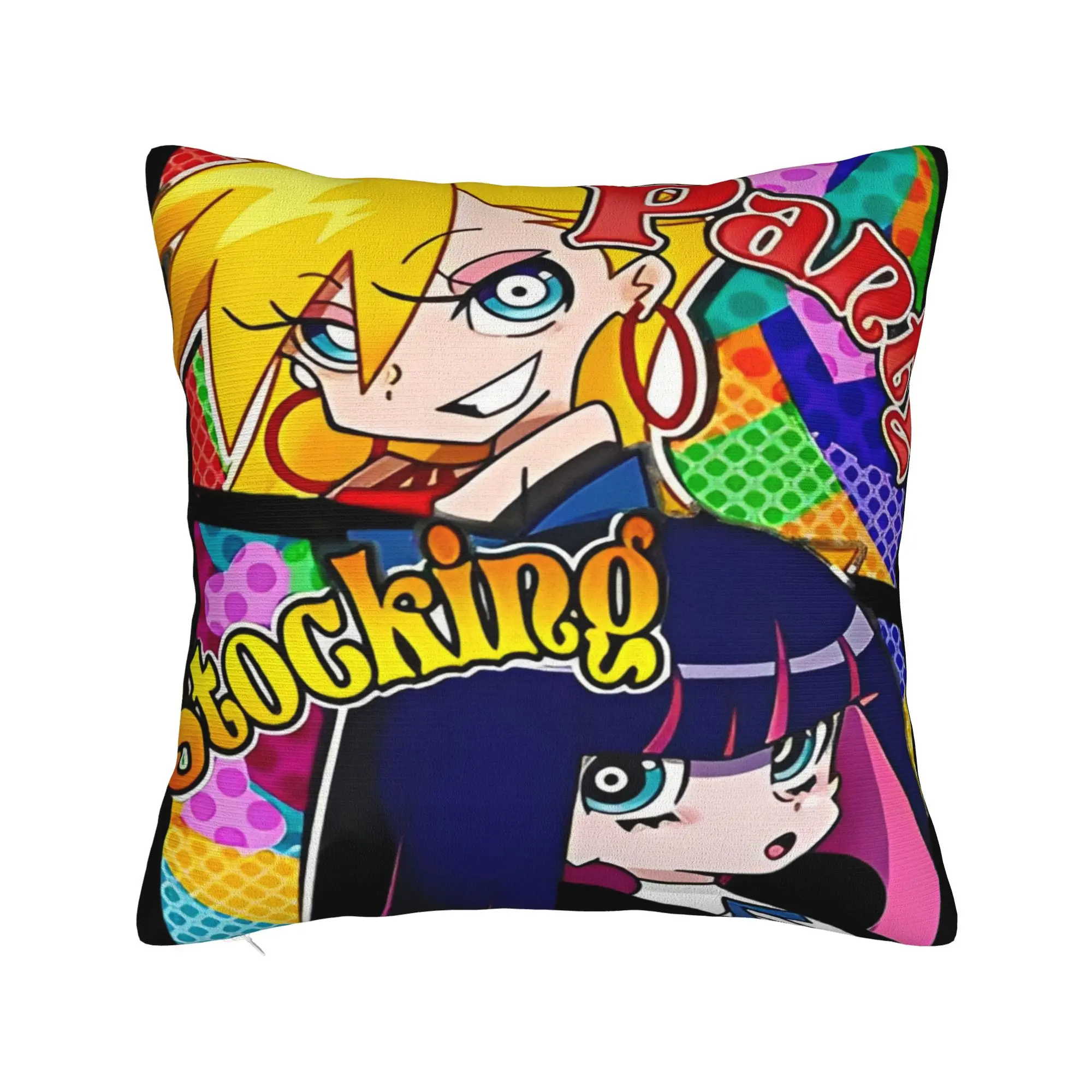 Panty Stocking with Garterbelt Square Pillow Case Cute Anime Cushion Covers Decorative Throw Pillow Case Cover for Home 40x40cm