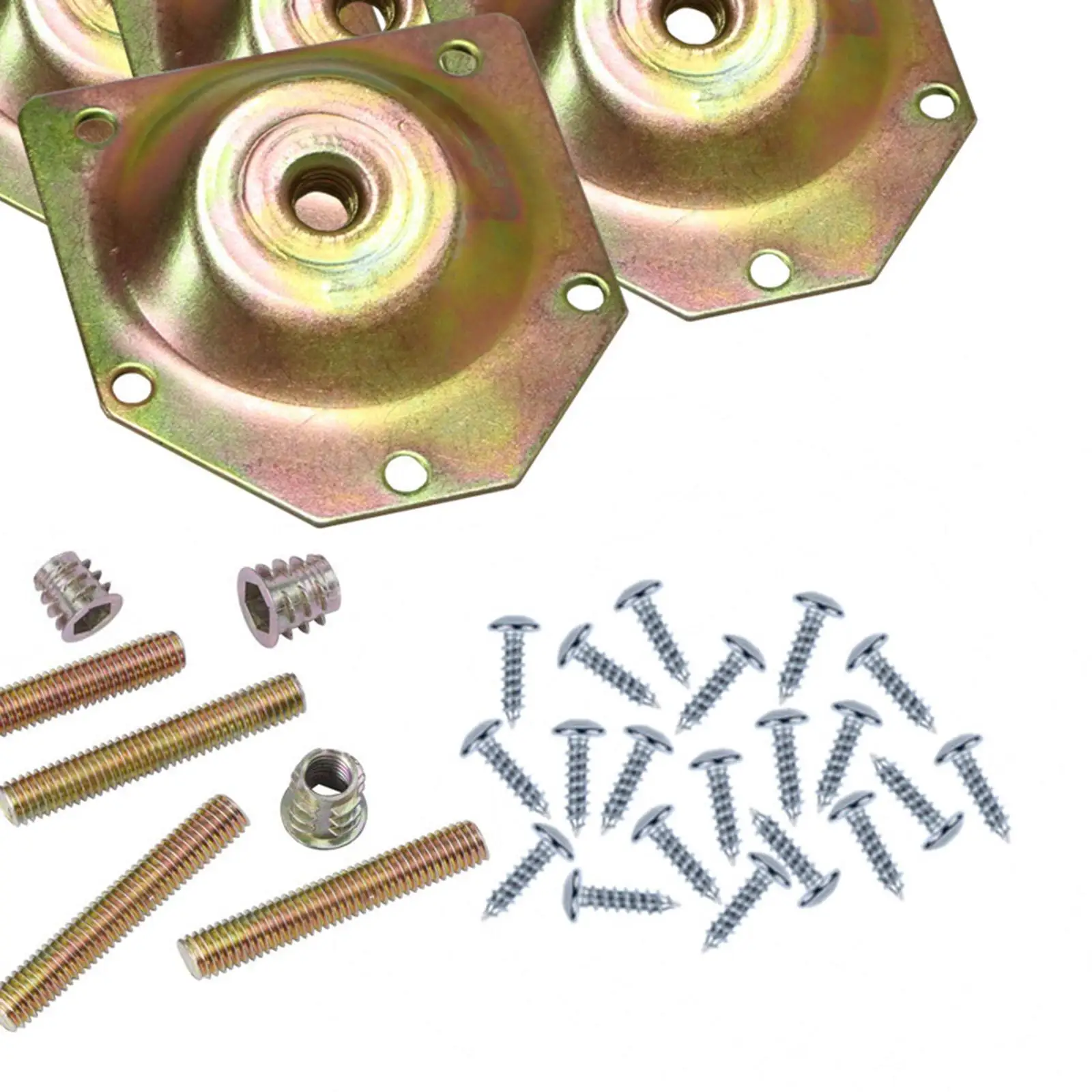 4Pcs Furniture Leg Mounting Plates Set Table Leg Mounting Plate for Computer Table Couch Seat Coffee Table Furniture Repair