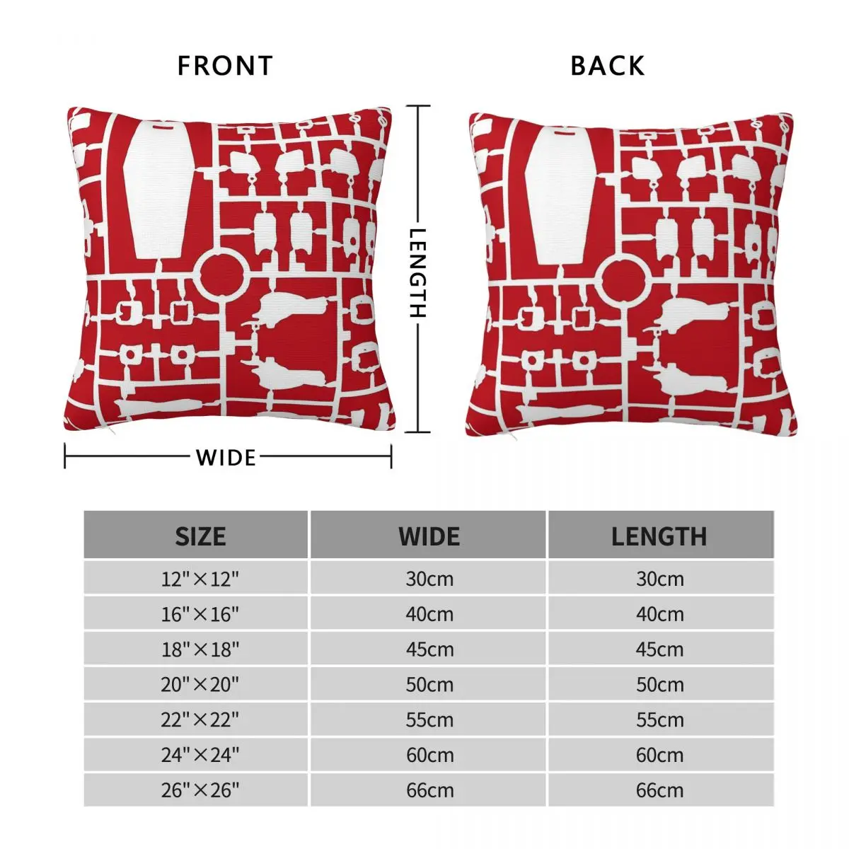 Runner Mobile Suit Square Pillowcase Polyester Linen Velvet Creative Zip Decor Sofa Cushion Cover