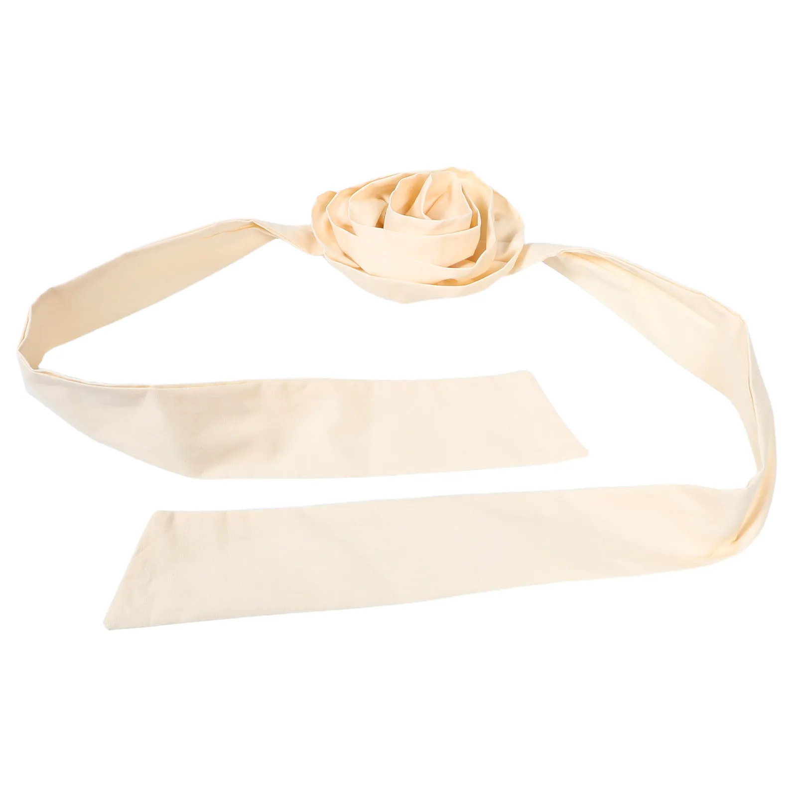 

Элегантная резинка для волос с цветочной лентой и большим цветком, декоративная резинка-скранчи для свадеб, вечеринок, аксессуар для волос для девочек