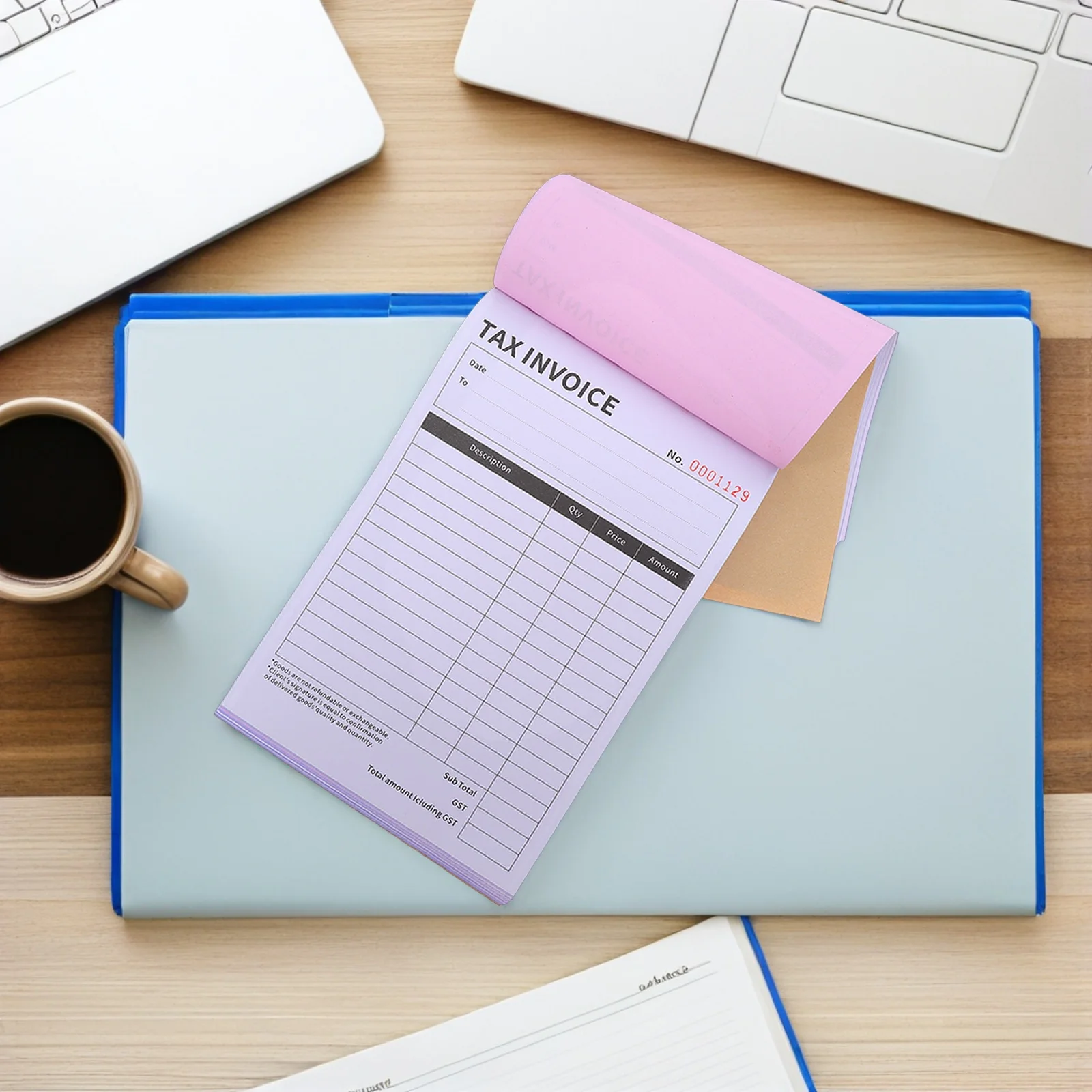 فاتورة الضرائب كتاب 2 جزء نسخة استلام الوسادة حجم صغير لطلب الأعمال تتبع النفقات سجل حفظ أداة المالية