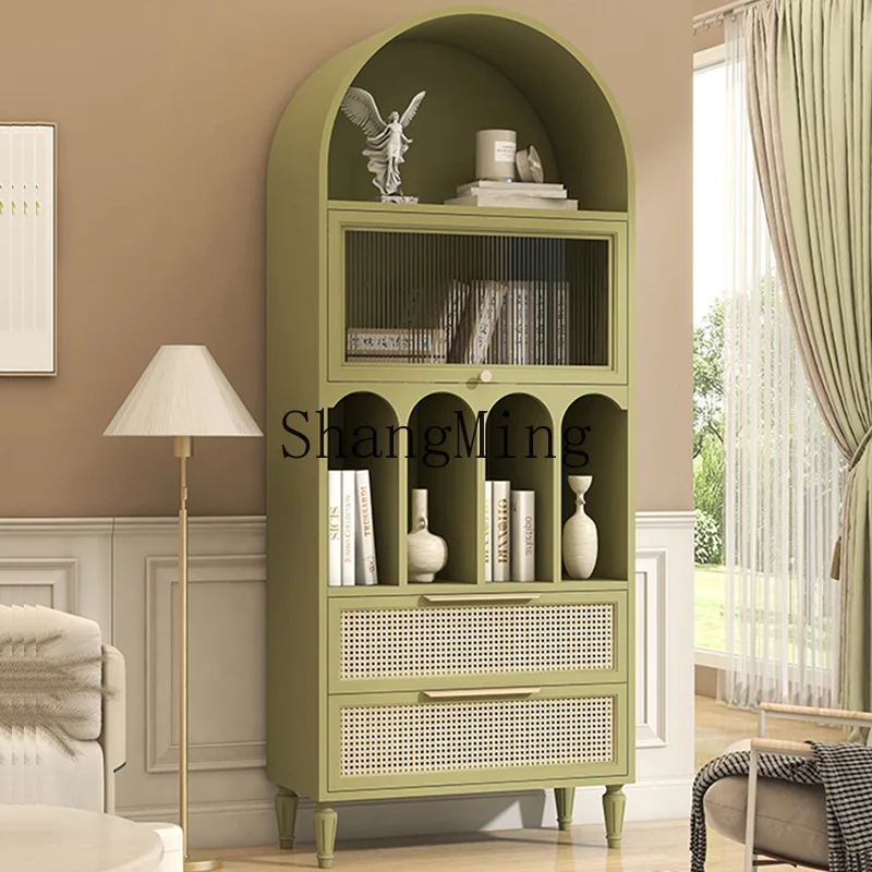 

ZYY household antique solid wood arched locker study study cabinet old display multi-layer locker