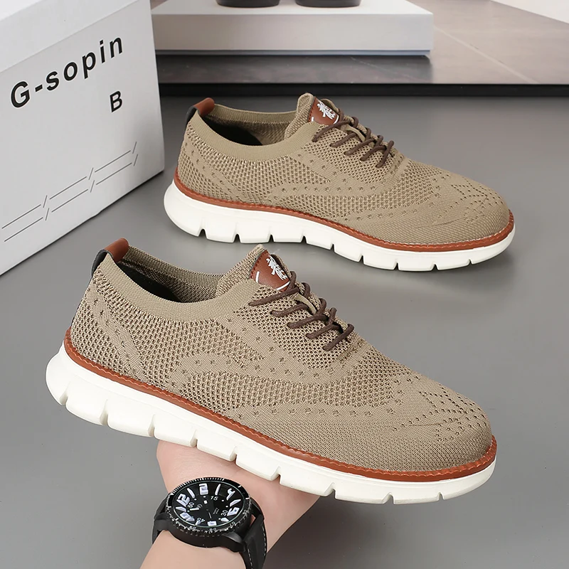 Fashion Mens Casual Shoes Lightweight Breathable Soft-Soled Mesh Shoes Luxury Designer Outdoor Sports Fitness Sneakers Big Size