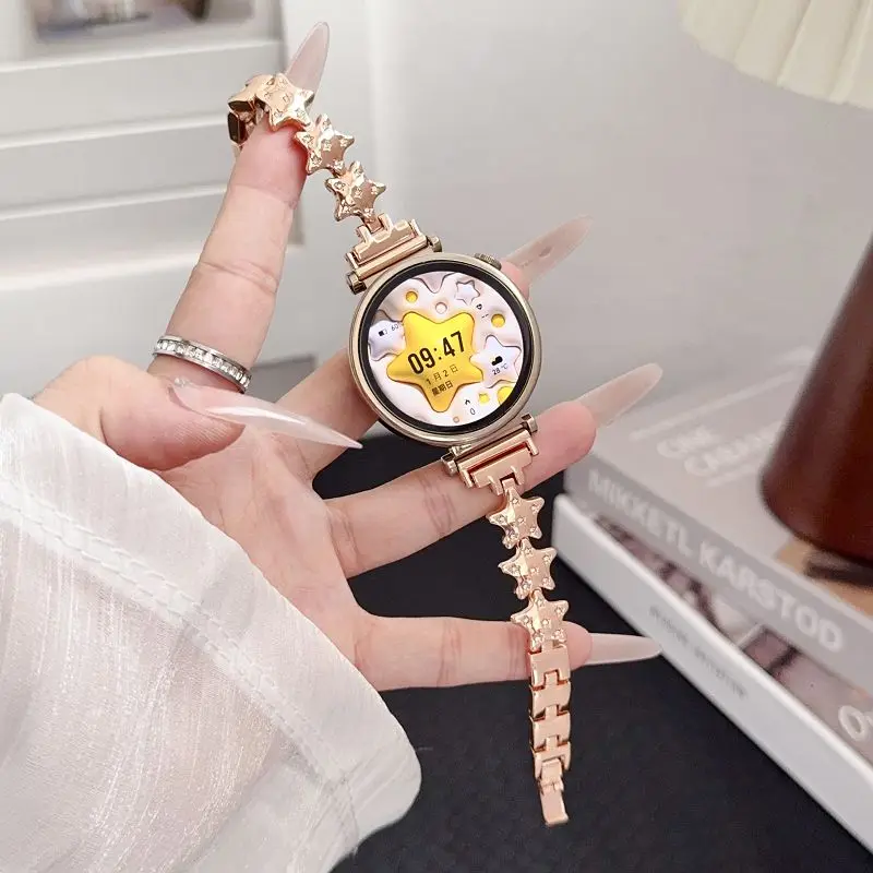 18 مللي متر حزام معدني لساعة هواوي GT 6 41 مللي متر Gt 4 5 41 مللي متر العصابات الماس ستار سوار لهواوي Gt 5pro 42 مللي متر النساء كوريا المعدنية #3