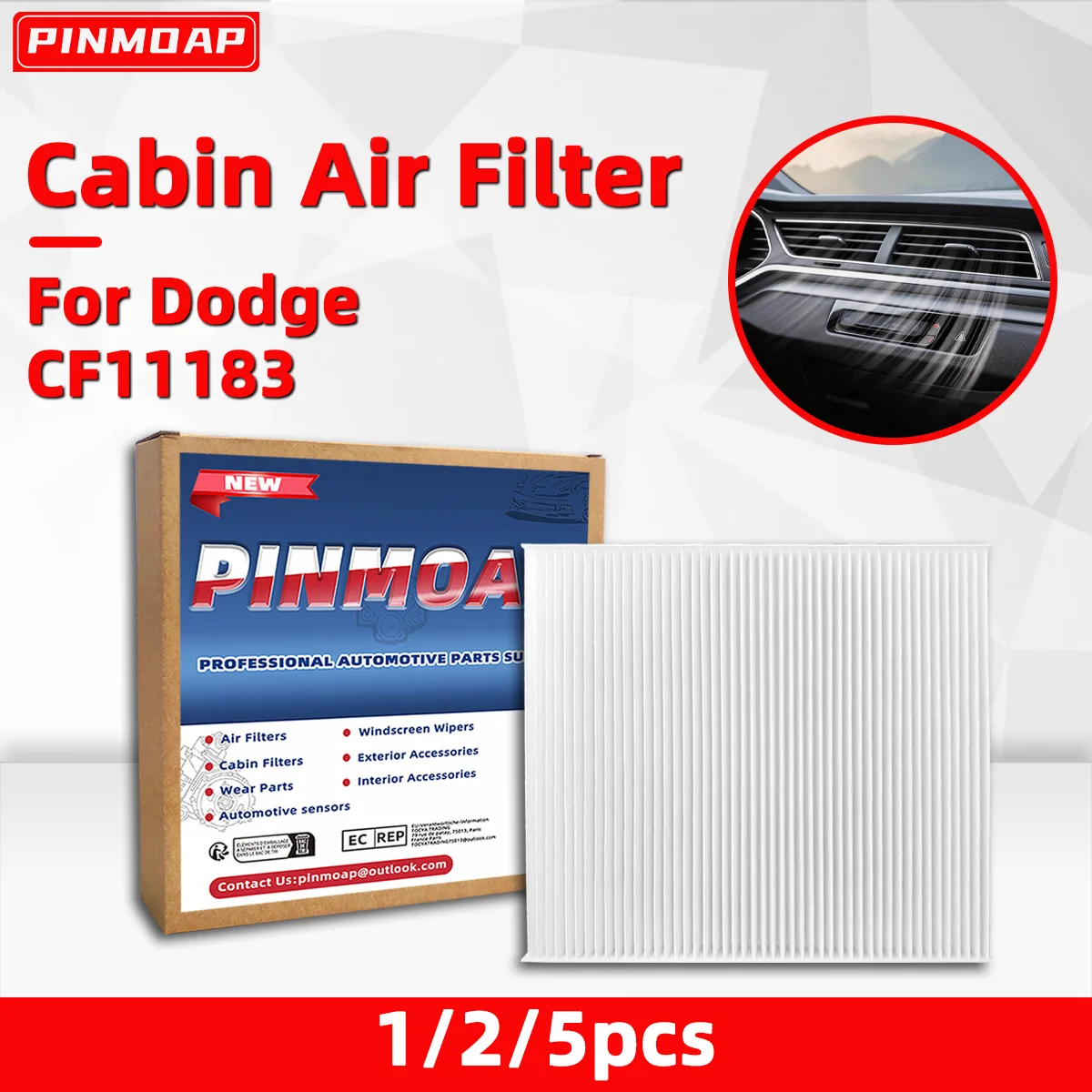 Filtro de Ar Condicionado Automotivo PINMOAP 68079487AA Compatível com Dodge Durango Jeep Grand Cherokee Elemento Filtrante do Habitáculo