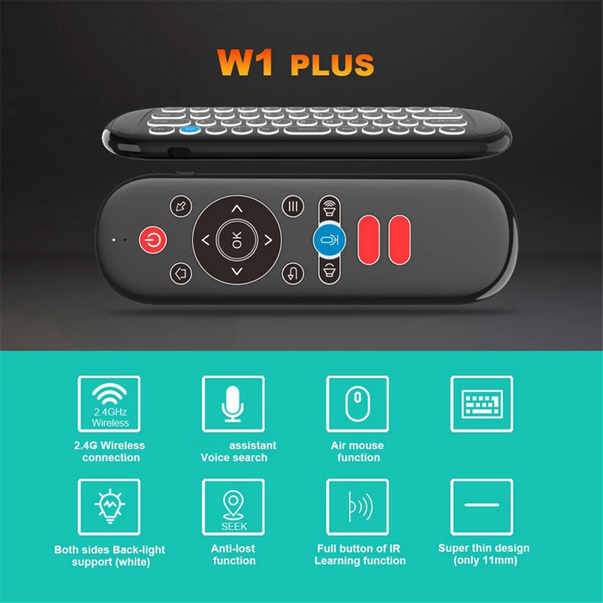 GOB-o2.4G IR ماوس هوائي للتحكم عن بعد USB استقبال الإنجليزية لوحة مفاتيح صغيرة لاسلكية لصندوق التلفزيون الذكي أندرويد مع