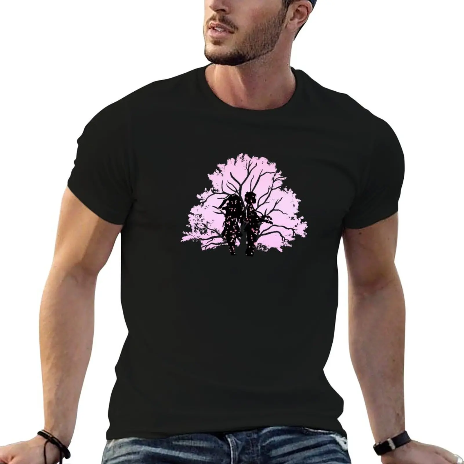 Your Lie in April Shigatsu wa Kimi no Uso Kaori & Kousei Cherry Blossoms Anime T-Shirt plus size clothes clothing for men