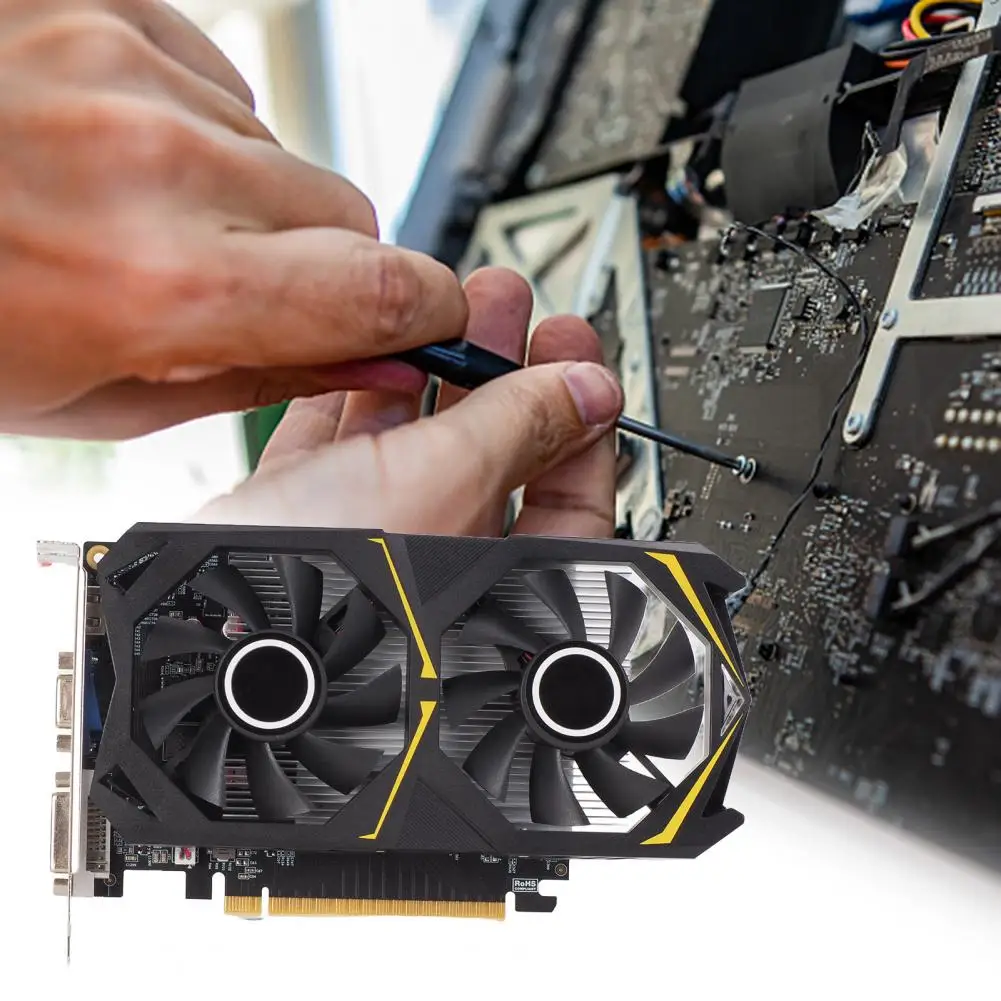 Desktop Motherboard Graphics Card 4gb Gddr5 Gaming Graphics Card Dual Fan Video Adapter 128-bit Pcie Interface Low Power for Pc
