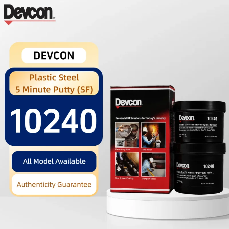 Devcon 10240 Plastic Steel 5 Minute Putty SF 1LB Steel Filled Epoxy Metal Repair Paste Fast Cure Machinable Industrial MRO