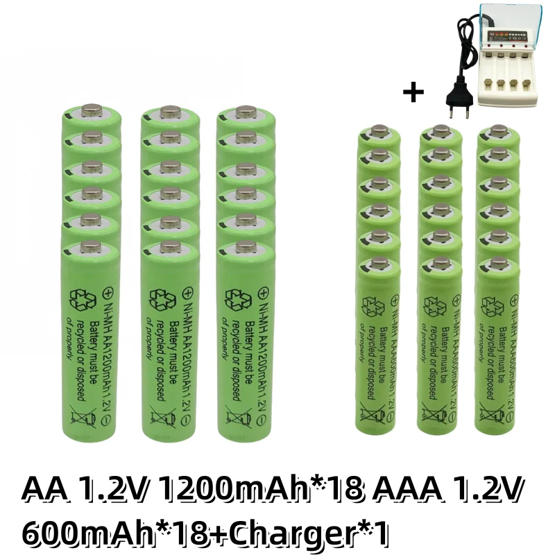 Rechargeable battery 1.2V AA 1200mAh Ni-MH AAA 600mAh lpega Rechargeable Ni-MH 1.2V AA AAA battery